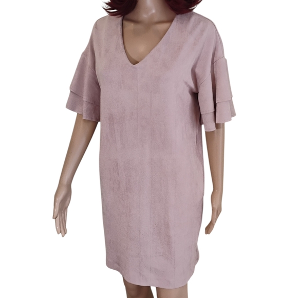 Joh Faux Suede Dress With Pockets - Size Small - Picture 4 of 10